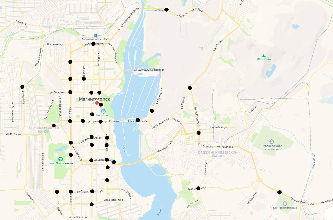 Расположение всех камер на дорогах Магнитогорска » Вечерний Магнитогорск